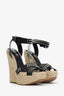 DSquared Black Studded Espadrilles Wedge Shoes Size 37