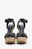 DSquared Black Studded Espadrilles Wedge Shoes Size 37