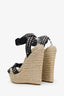 DSquared Black Studded Espadrilles Wedge Shoes Size 37