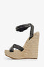 DSquared Black Studded Espadrilles Wedge Shoes Size 37