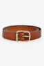 Chloe Brown Leather/Gold Tone Buckle Belt Size M