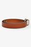 Chloe Brown Leather/Gold Tone Buckle Belt Size M