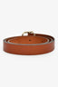 Chloe Brown Leather/Gold Tone Buckle Belt Size M