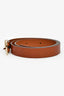 Chloe Brown Leather/Gold Tone Buckle Belt Size M