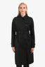 Burberry London Black Cotton 'The Kensington' Trench Coat Size 10
