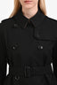 Burberry London Black Cotton 'The Kensington' Trench Coat Size 10
