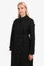 Burberry London Black Cotton 'The Kensington' Trench Coat Size 10