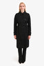 Burberry London Black Cotton 'The Kensington' Trench Coat Size 10
