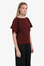 Maison Margiela MM6 Red/Black Checkered Short Sleeve Belted Top Size 38