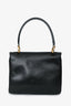 Celine Vintage Black Box Leather Carriage Buckle Top Handle Bag