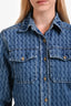Victoria Beckham Blue VB Monogram Utility Denim Shirt Size 4