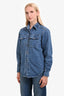 Victoria Beckham Blue VB Monogram Utility Denim Shirt Size 4