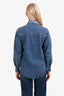 Victoria Beckham Blue VB Monogram Utility Denim Shirt Size 4