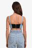 Versace Light Blue Denim/Multicolour Bustier Top Size 42