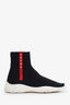 Prada Black Rubber Linea Rossa Sock Sneakers size 37.5