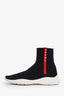 Prada Black Rubber Linea Rossa Sock Sneakers size 37.5