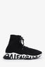 Balenciaga Black Speed Trainer 'Graffiti' Sock Sneakers Size 9