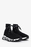 Balenciaga Black Speed Trainer 'Graffiti' Sock Sneakers Size 9