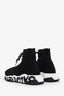 Balenciaga Black Speed Trainer 'Graffiti' Sock Sneakers Size 9