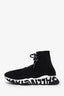 Balenciaga Black Speed Trainer 'Graffiti' Sock Sneakers Size 9
