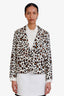 Smythe Cheetah Print Cotton Single Breasted Blazer Size L