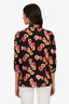 Smythe Black/Floral Printed Button Up Blouse Size S
