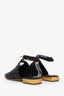 Salvatore Ferragamo Black Leather Lace-Up Mules Size 6.5
