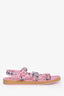 Pre-Loved Chanel™ 2023 Pink Tweed/Leather Crystal Embellished Sandals Size 40C