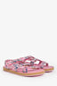 Pre-Loved Chanel™ 2023 Pink Tweed/Leather Crystal Embellished Sandals Size 40C