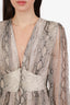 Zimmermann Brown/Grey Silk Snake Print Long Sleeve V-Neck Mini Dress Size 1 (As Is)