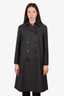 Gucci Grey Wool Double Breasted Coat Size 38