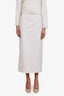 Gucci Beige/White GG Monogram Belted Midi Skirt Size 38