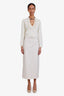 Gucci Beige/White GG Monogram Belted Midi Skirt Size 38