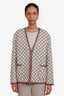 Gucci Beige/Purple GG Jacquard Tweed Jacket Size 42 with Tag