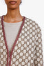 Gucci Beige/Purple GG Jacquard Tweed Jacket Size 42 with Tag