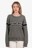 Christian Dior Black/White Cashmere Houndstooth Knit Sweater Size 10