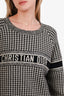 Christian Dior Black/White Cashmere Houndstooth Knit Sweater Size 10