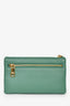 Miu Miu Green Leather Logo Zip Pouch