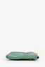 Miu Miu Green Leather Logo Zip Pouch