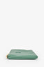 Miu Miu Green Leather Logo Zip Pouch