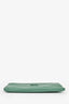 Miu Miu Green Leather Logo Zip Pouch
