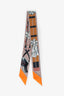 Hermès Nude/Orange Silk 20th Century Jumping Twilly