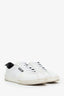 Pre-Loved Chanel™ White Leather Logo Lace Up CC Low Top Sneakers Size 39.5