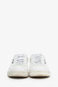 Pre-Loved Chanel™ White Leather Logo Lace Up CC Low Top Sneakers Size 39.5