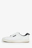 Pre-Loved Chanel™ White Leather Logo Lace Up CC Low Top Sneakers Size 39.5