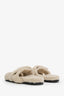 Hermès Beige Shearling 'Chypre' Sandals Size 41
