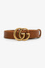 Gucci Brown Leather GG Marmont Thin Belt