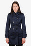 Burberry Navy Belted Trench Coat Size 2