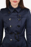 Burberry Navy Belted Trench Coat Size 2