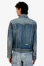 Saint Laurent Blue Denim Distressed Jacket Size L Mens